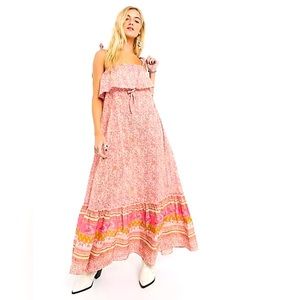 Free People tangier babydoll maxi dress in rose